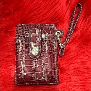 Crocodile Embossed Wristlet Wallet